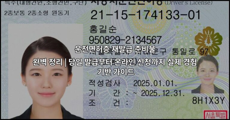 운전면허증 재발급 준비물 완벽 정리 | 당일 발급부터 온라인 신청까지 실제 경험 기반 가이드