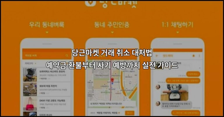 당근마켓 거래 취소 대처법: 예약금 환불부터 사기 예방까지 실전 가이드